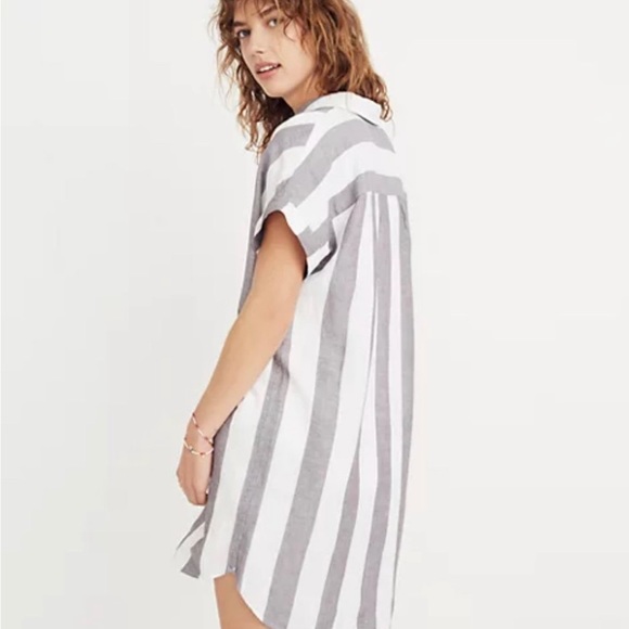 Madewell Striped Collared Dress - Picture 2 of 5